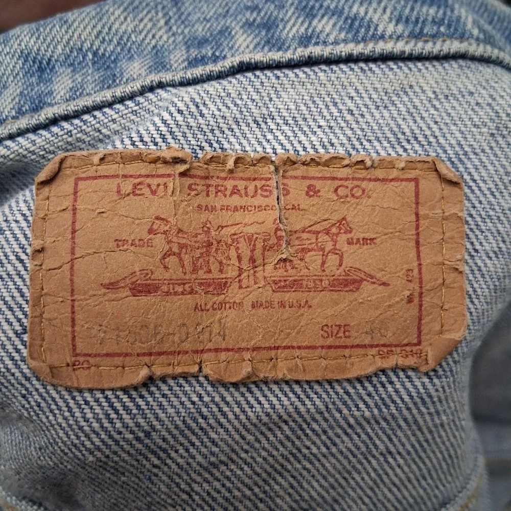 Vintage 80s Levis 71506 0214 Trucker Type 3 Denim Jacket Size 40 Made in USA